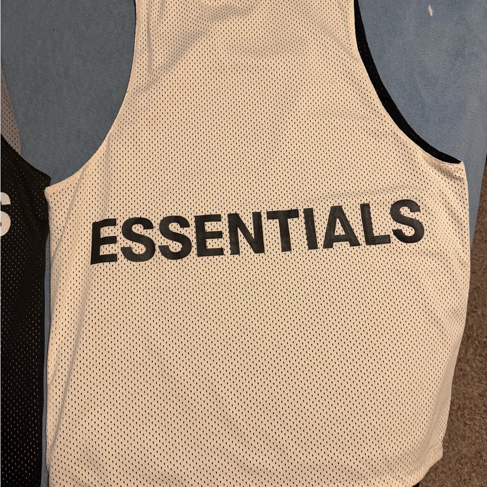 Essentials White Mesh Tank Top - image 1
